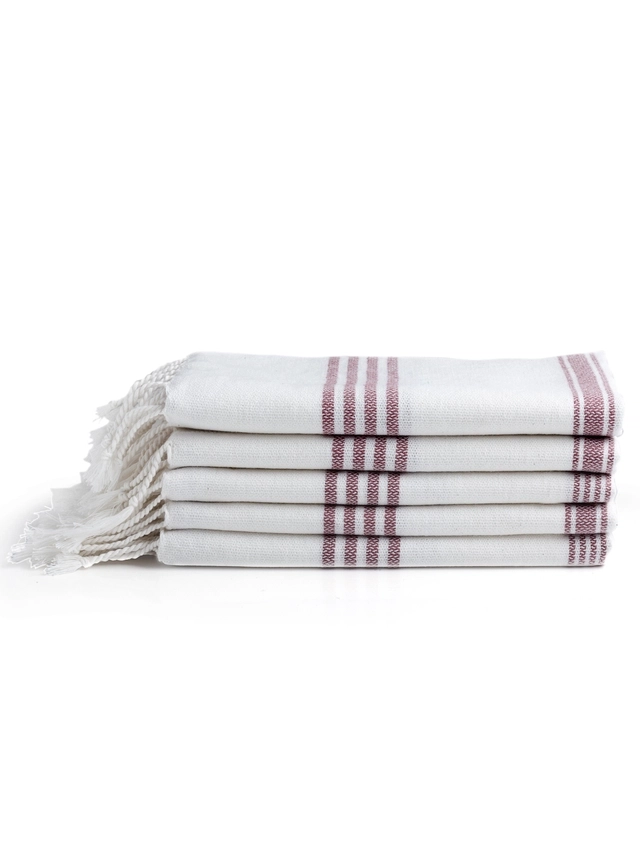 Cotton Solid Face & Hand Towels (Multicolor, Pack of 5 ) (34x14 inches)