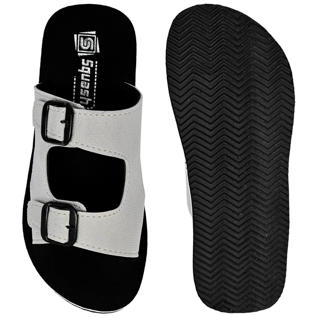 Flip Flops for Men (Grey & Black, 6)