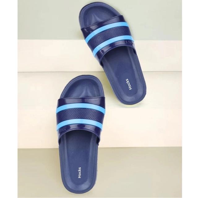 Hocks Sliders for Men (Navy Blue, 7)