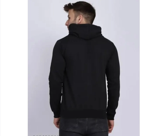 Fleece Solid Hoodie for Men (Black, S)