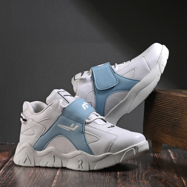 Sneakers for Men (White & Sky blue, 6)