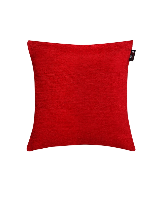 Cotton Cushion Cover (Red, 16x16 inches)