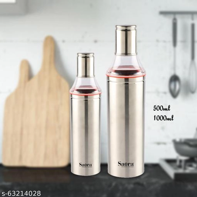 Stainless Steel Oil Dispenser (Multicolor, Set of 2)