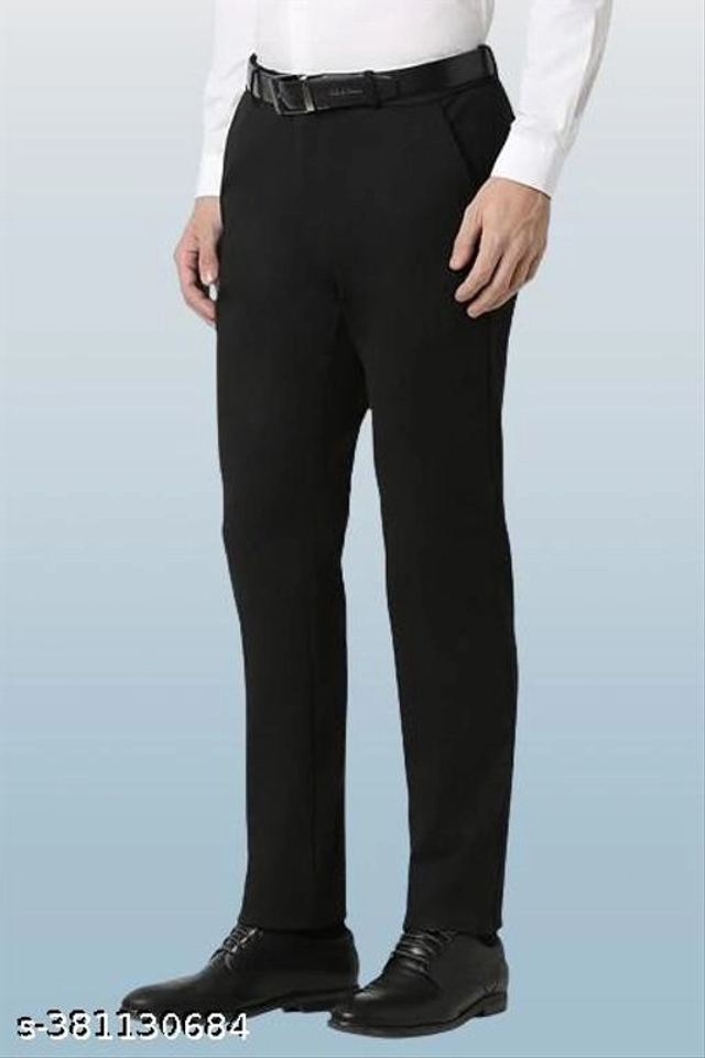 Polyester Formal Pant for Men (Black, 28)