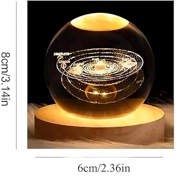 Wooden Crystal Ball Night Light (Multicolor)