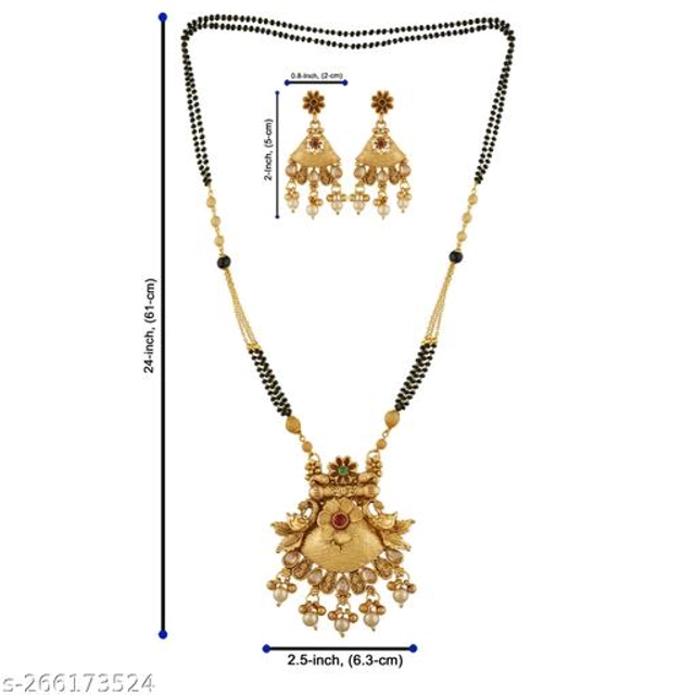 Alloy Mangalsutra with Earrings for Women (Multicolor, Set of 1)