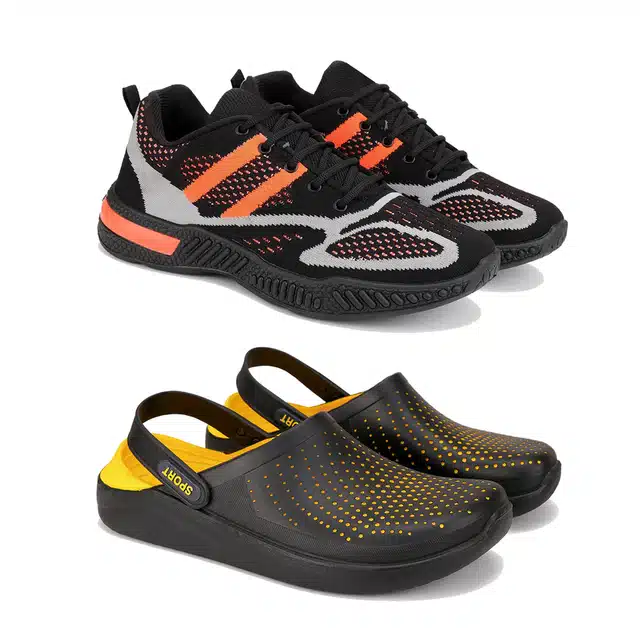 Combo of Sports Shoes & Clogs for Men (Pack of 2) (Multicolor, 9)