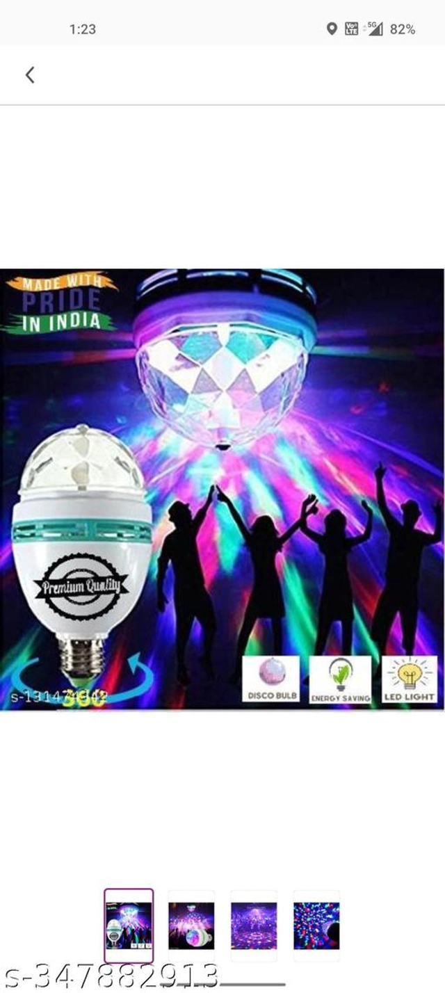 LED Crystal 360 Degree Rotating Bulb (Multicolor)