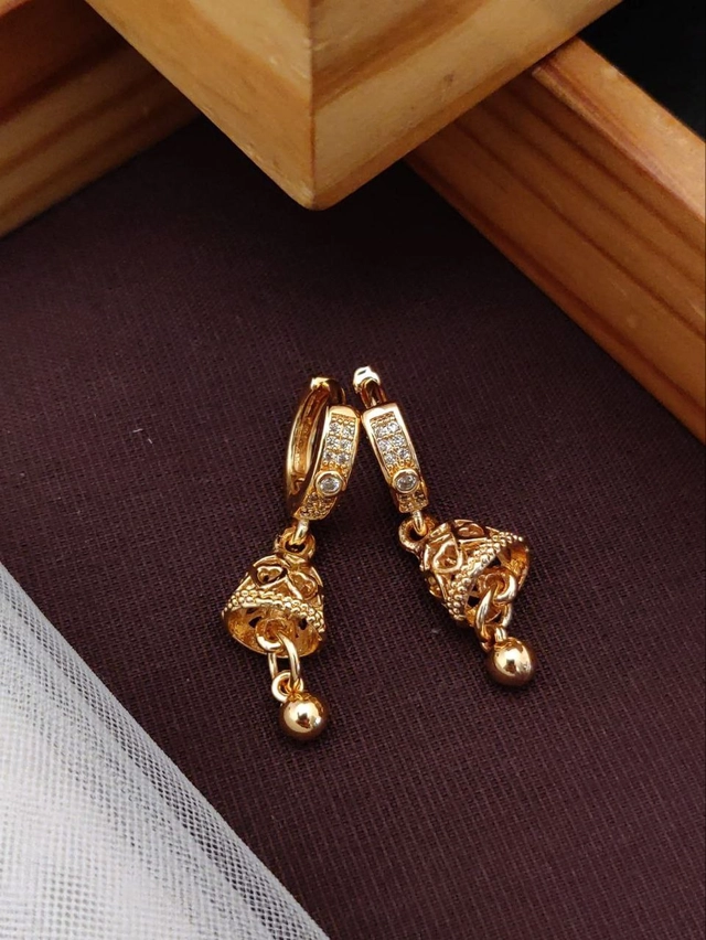 Alloy Gold Plated Earrings for Women (Rose Gold)