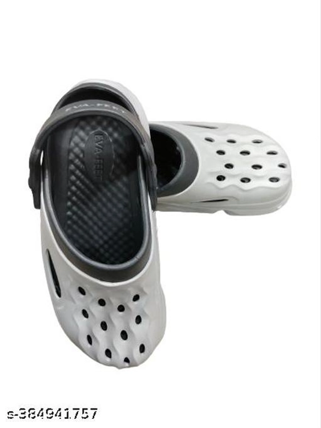 Clogs for Men (White & Grey, 6)