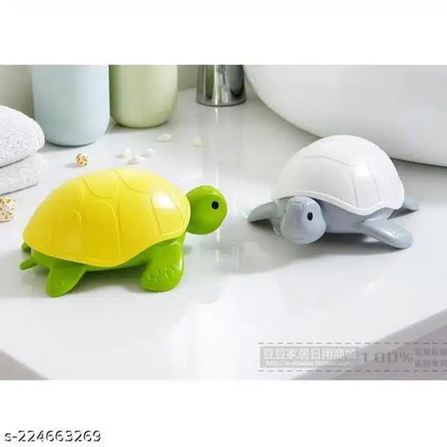 Turtle Shape Soap Holder (Multicolor, Pack of 2)