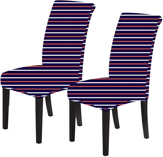 Polycotton Printed Chair Covers (Blue, 45x50 inches) (Pack of 4)