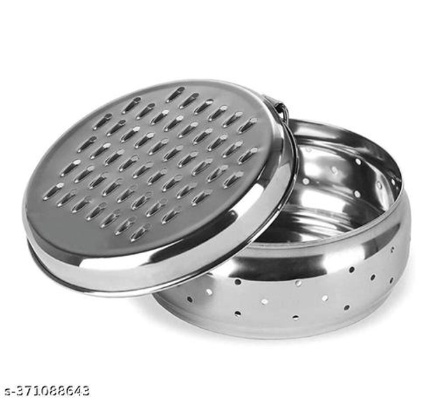 Stainless Steel Spill Free Cheese Grater (Silver)