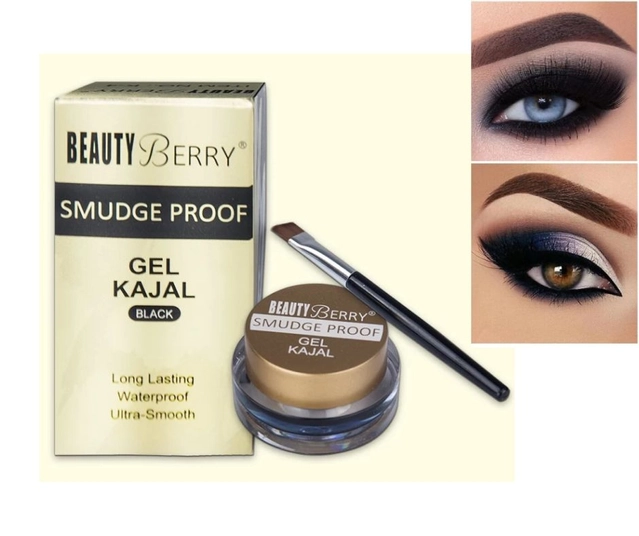 Beauty Berry Smudge Proof Gel Kajal with Brush (Set of 1)