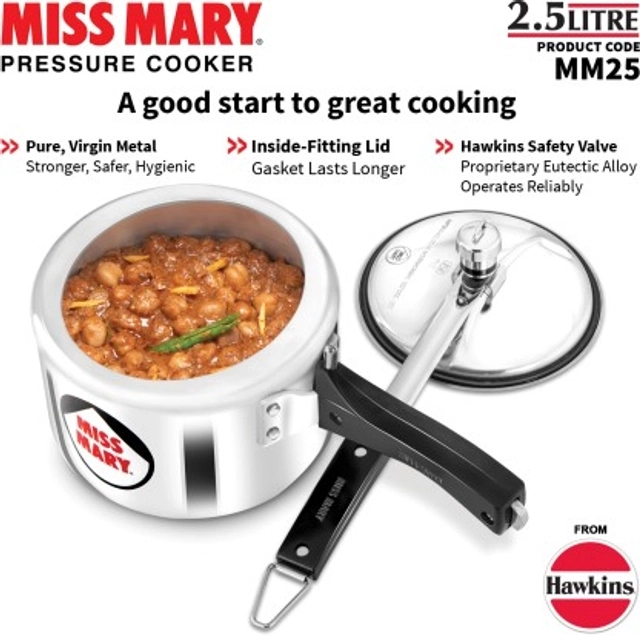 HAWKINS Miss Mary (MM25) Inner Lid Pressure Cooker (2.5 Ltr, Pack of 1)