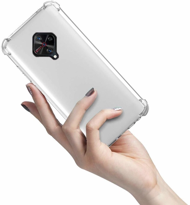 Durable Rubber Mobile Back Cover for Vivo S1 Pro (Transparent)