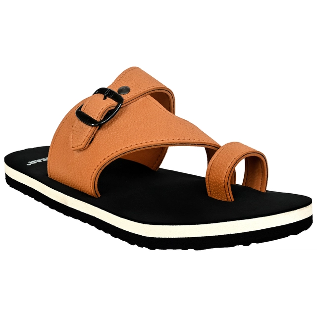 Cozy Wear Solid Flipflops for Men (Rust, 6)