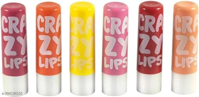 Crazy Lip Balm (Multicolor, Pack of 6)