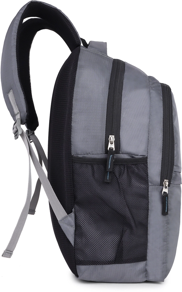 Polyester Laptop Backpack for Men & Women (Grey & Black, 25 L)