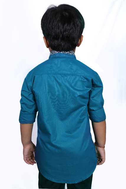 Divine Cotton kids Boys Solid Shirt (Blue, 6-7 Year) (DC-1)