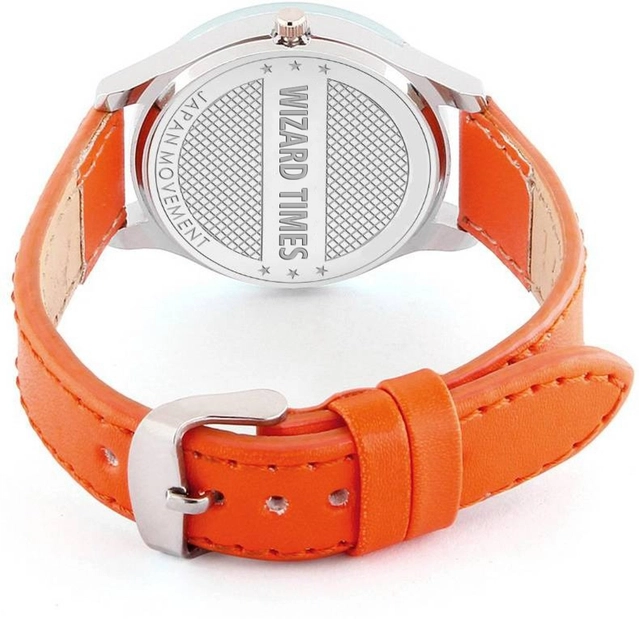 Analog Watch for Women (Orange & White)