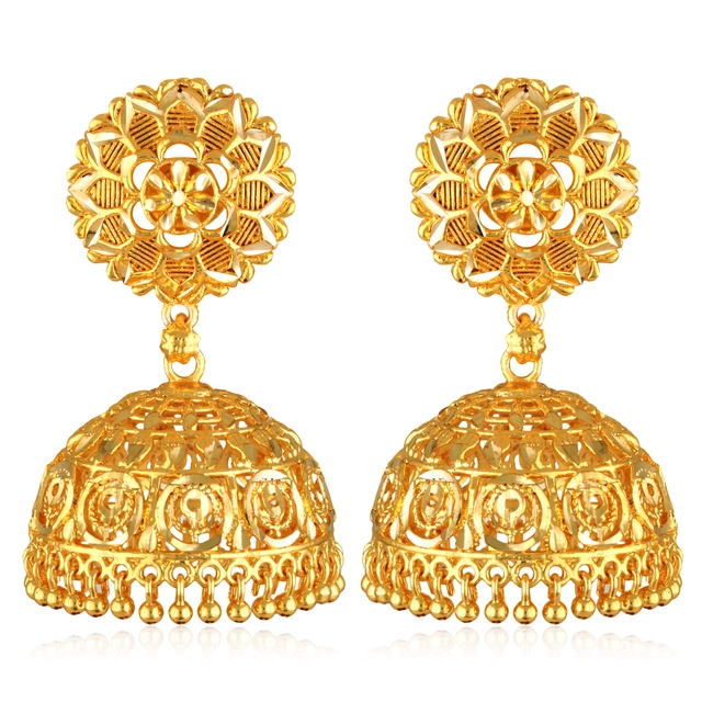 Alloy Gold Plated Earrings for Women (Gold, Set of 1)