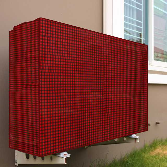 E-Retailer Waterproof and Dustproof PVC Split Ac Cover Suitable for 1.5 Ton & 2 Ton (Red, 45x12.5x8 Inches) (ER-52)