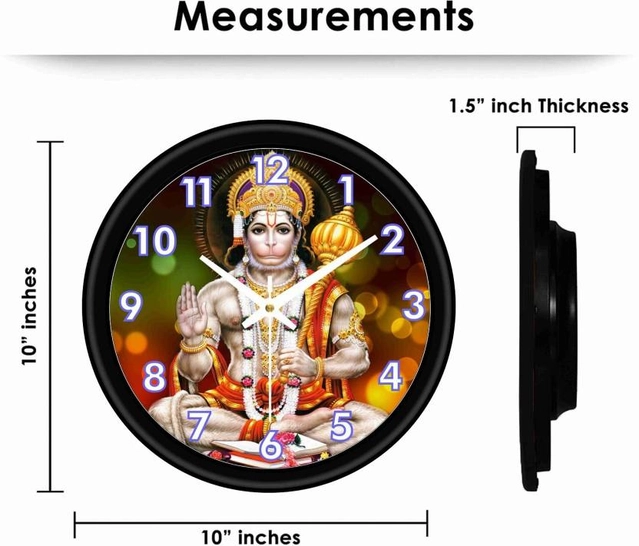 CAPIO Hanuman Ji Analog Wall Clock (Plastic, 25x25 cm)