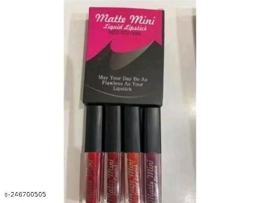 Liquid Lipstick for Women (Multicolor, Pack of 4)