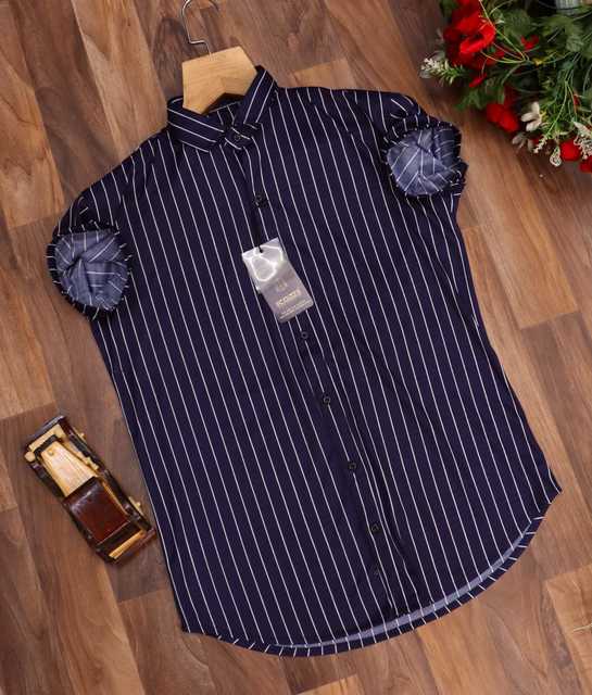 Casual Shirt for Men (Dark Blue, XL) (ASM651)