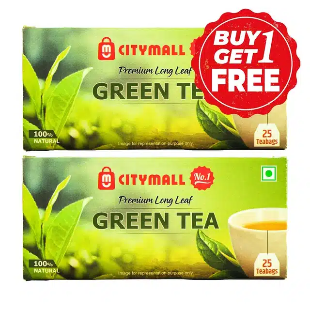 Citymall No.1 Green Tea Bags - 25 Pcs Plain ( Buy 1 Get 1 Free )