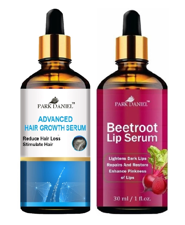 Park Daniel Advanced Hair Growth Serum with Beetroot Lip Serum (30 ml, Set of 2)