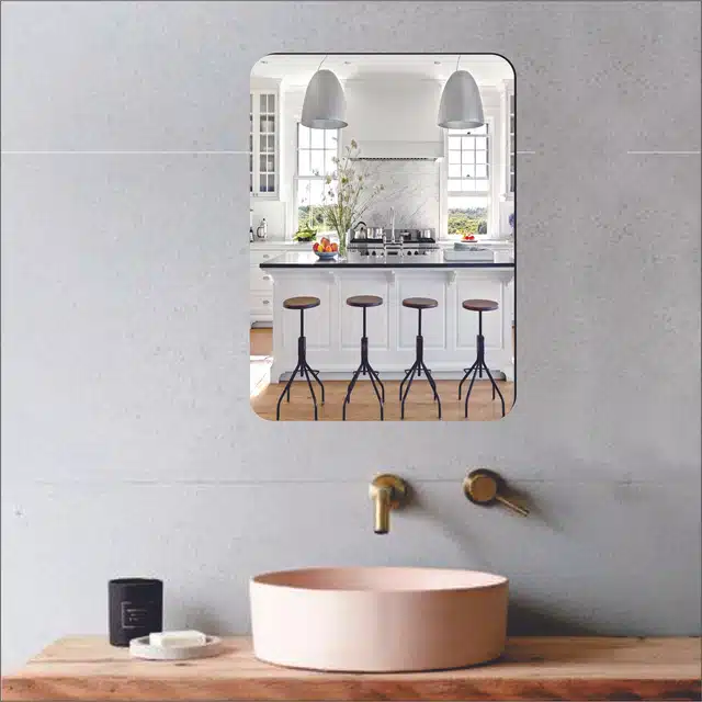Acrylic Wall Mirror Stickers (Silver, 20x30 cm)
