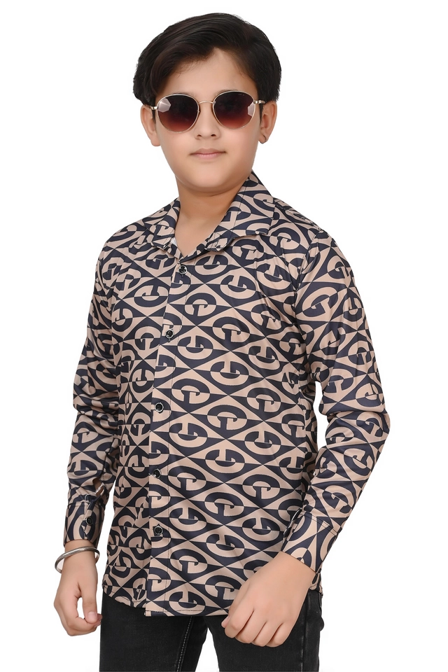 Full Sleeves Printed Shirt for Boys (Multicolor, 5-6 Years) (Pack of 2)