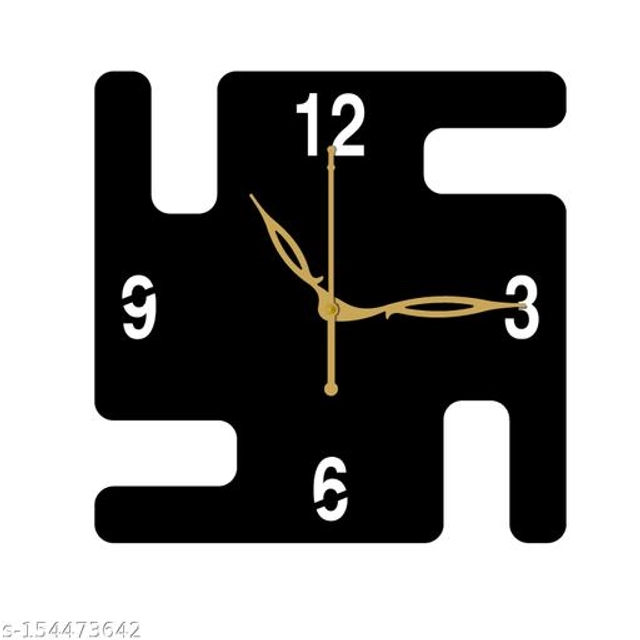 Wooden Wall Clock for Home (Black)