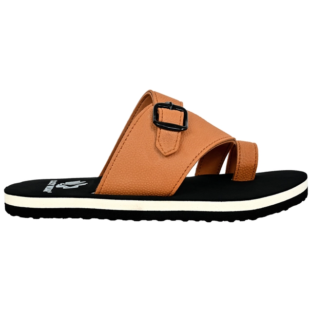 Cozy Wear Solid Flipflops for Men (Rust, 6)