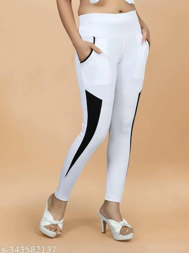 Lycra Jeggings for Women (White, 38)