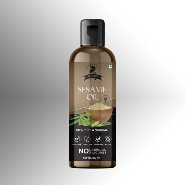 Beardox 100% Pure & Natural Organic Wood Pressed Edible Sesame Oil For Healthy Hair Growth (200 ml) (G-2181)