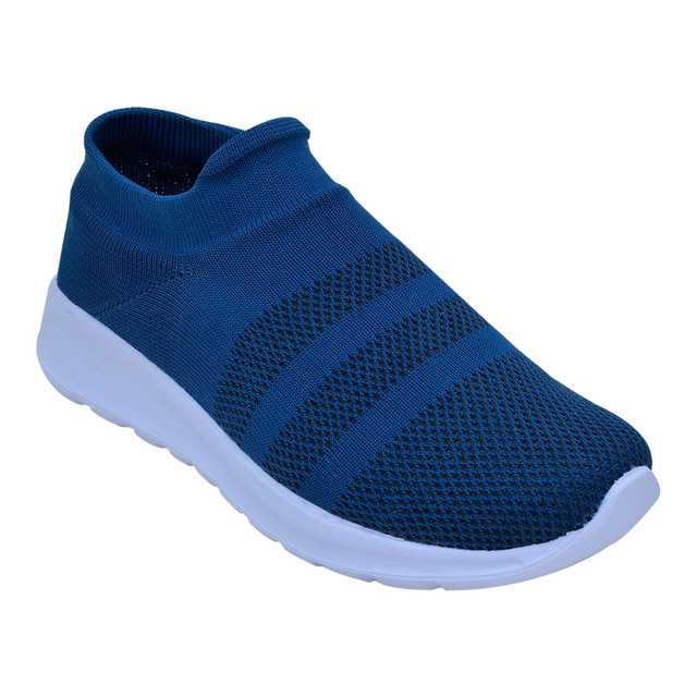 Men's Mesh Lace-up Sports Shoes (Teal Blue, 9) (OM-20)