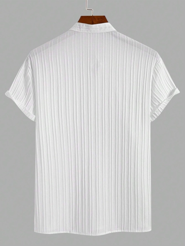 Round Neck Solid T-Shirt for Men (White, M)