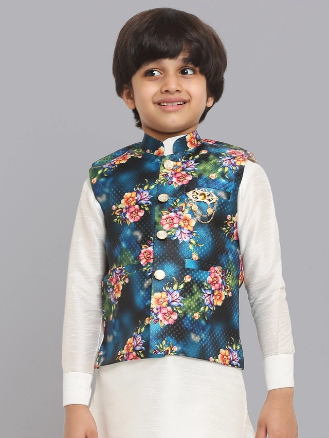 Jacquard Printed Jacket for Boys (Multicolor, 1-2 Years)