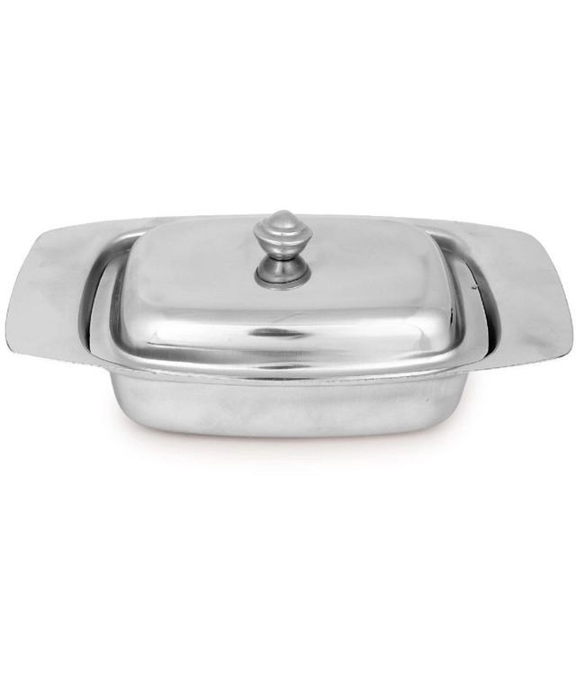 Dynore Butter dish Stainless Steel Serving Bowl 250 ml Silver ( Set of 1 )