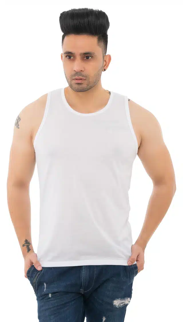 Solid T-Shirt for Men (White, XS)