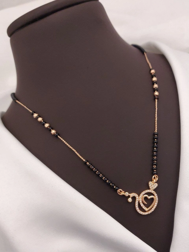 Alloy Gold Plated Mangalsutra for Women (Rose Gold)