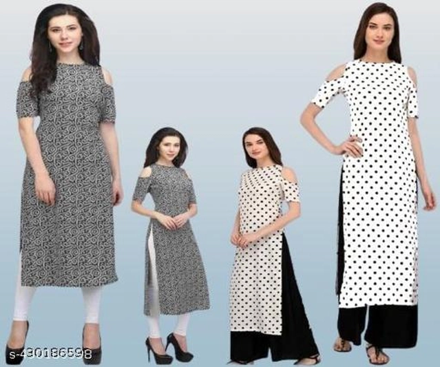 Crepe Kurtis for Women (Multicolor, S) (Pack of 2)