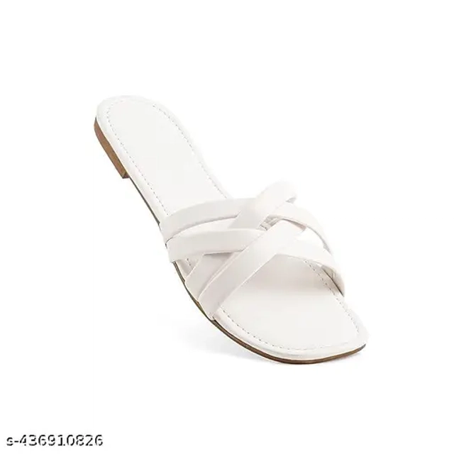 Flats for Women (White, 4)