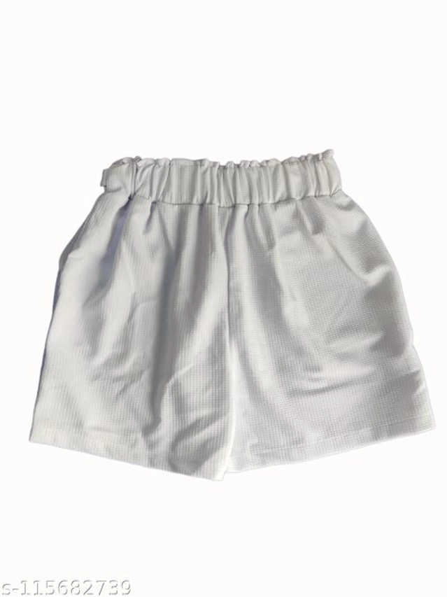 Jacquard Shorts for Women (White, 26)