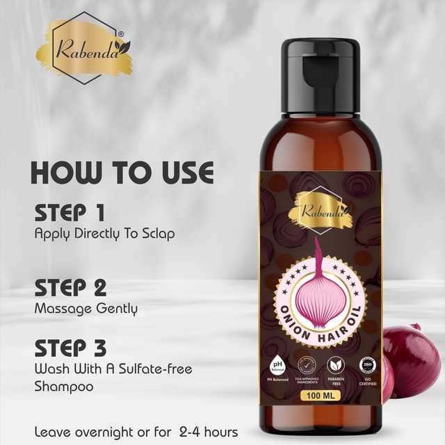 Rabenda Onion Hair Oil With 14 Essential Oils For Hair Regrowth, Dandruff Control Hair Oil (100 ml, Pack of 2) (O-18)