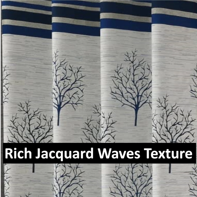 Jacquard Printed Window & Door Curtains (Multicolor, 5 feet) (Pack of 2)