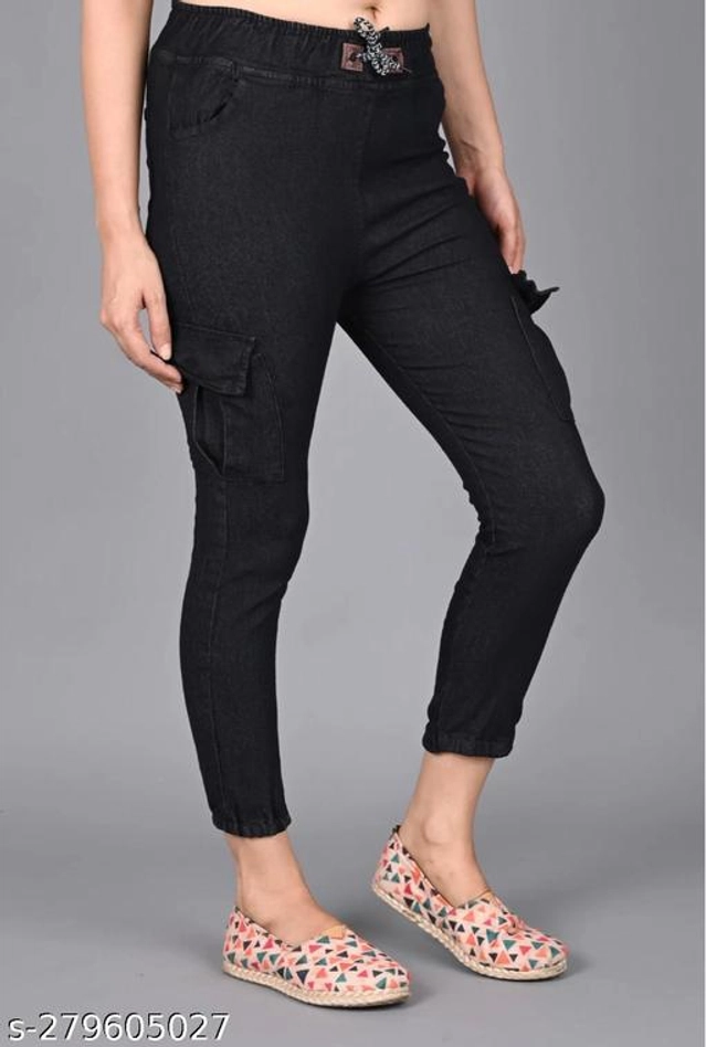 Denim Jeans for Girls (Black, 12-13 Years)